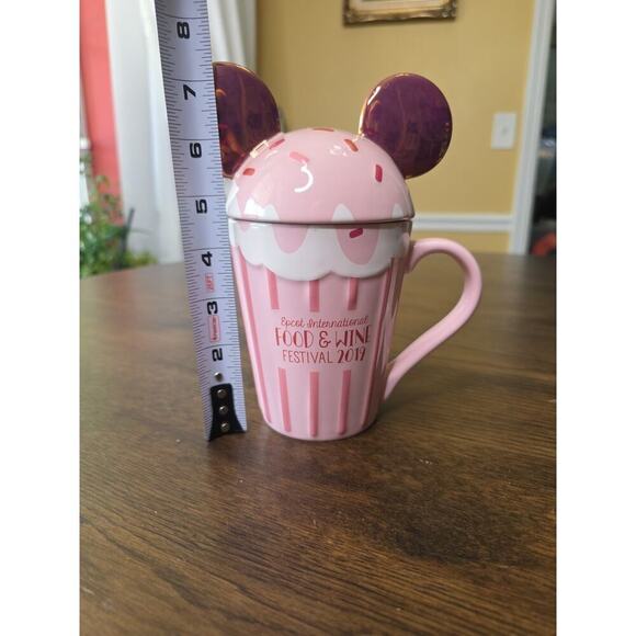 Disney Epcot Food & Wine Festival Pink Cupcake Mug 2019 Mickey Ears Mug NEW - Picture 8 of 16